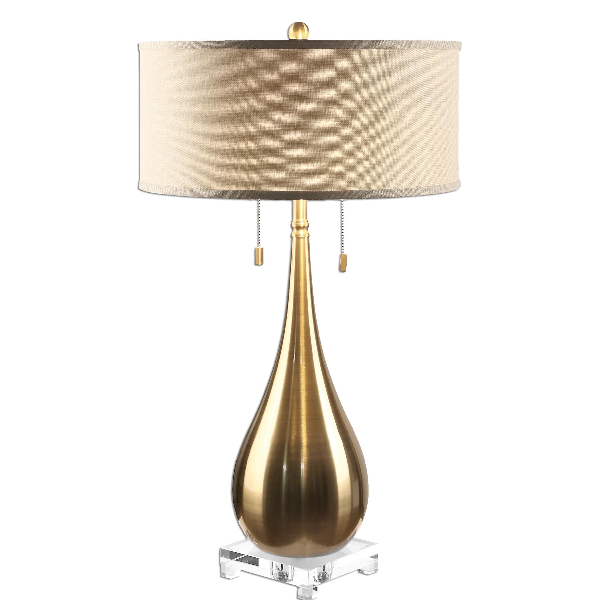 Uttermost Table Lamps Lagrima Brushed Brass Lamp Wayside Furniture Table Lamps